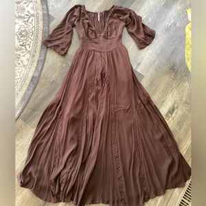 Free People XS Dixie Shopping Bag Brown Maxi Dress free-est